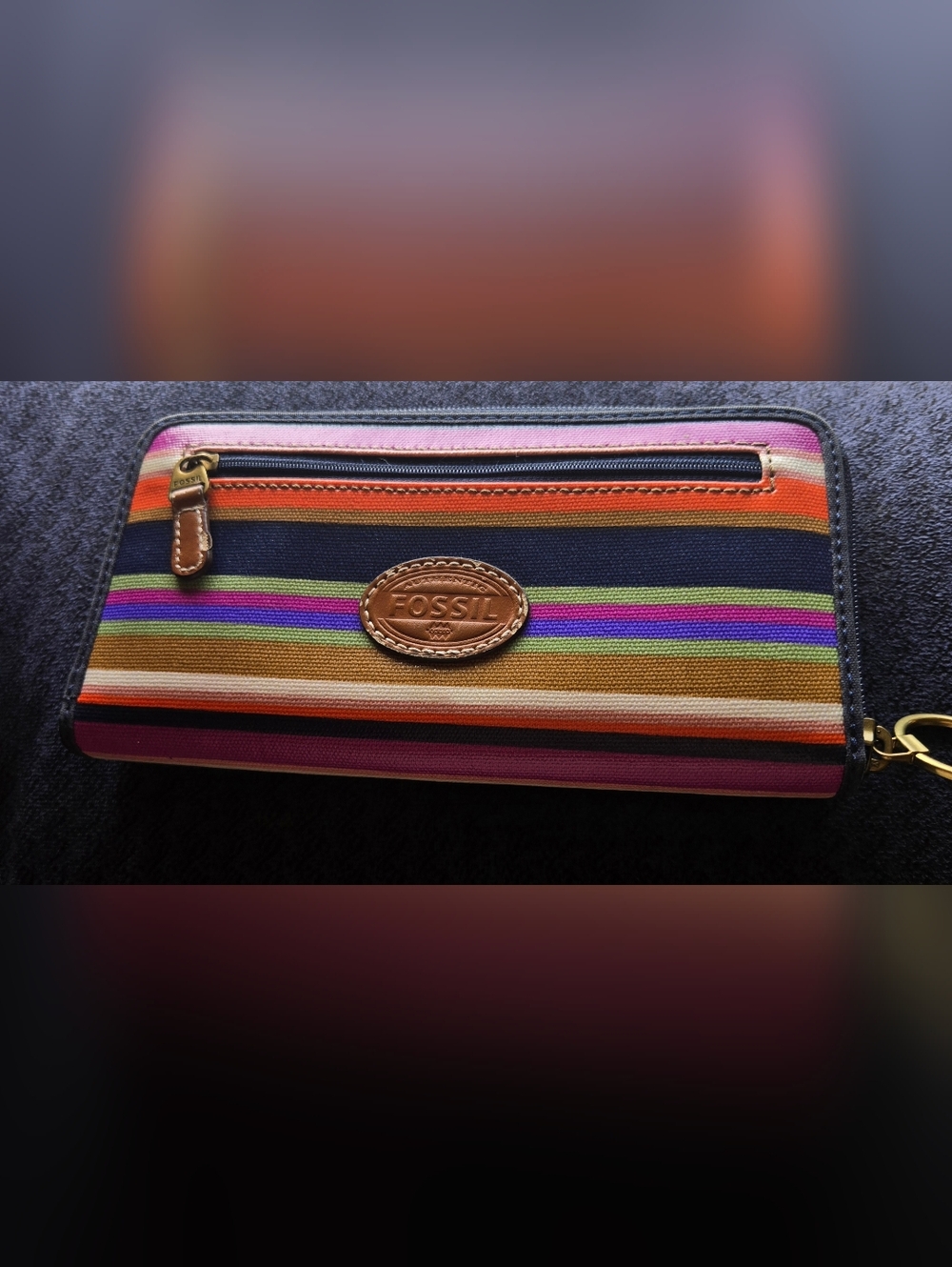 Fossil Multi-Color Striped Clutch Wallet